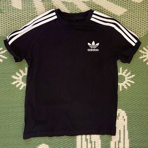 Kids Unisex 3 Stripes Adidas Crew Tee classic black and white